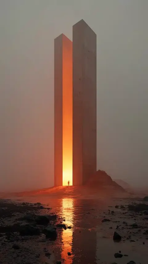 Brutalist Obelisk on Mars