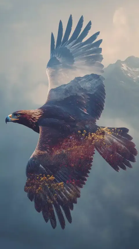 Eagle Double Exposure Landscape