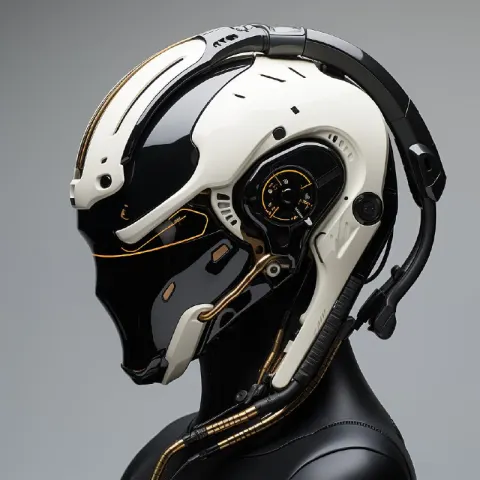 Futuristic Cyberpunk Helmet Design Concept Sheet