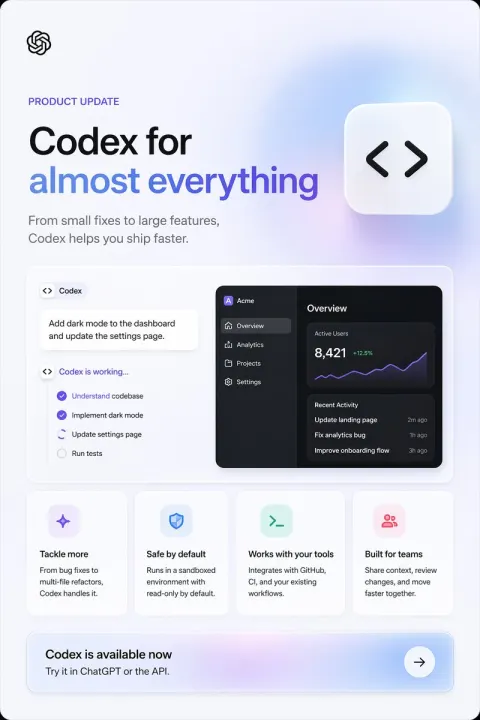 Codex Product Update Marketing Poster