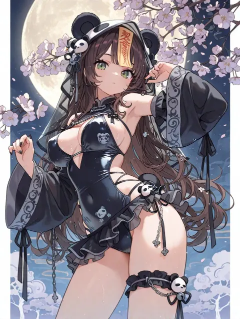 Panda Jiangshi Moonlight Pin-Up