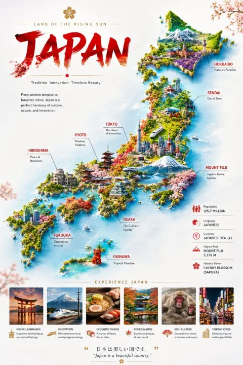 Japan Fantasy Travel Map