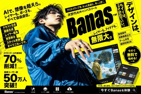 Banas AI Canvas Cyberpunk Ad Poster
