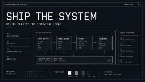 Brutalist Tech Presentation System