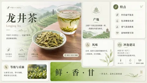 Longjing Tea Elegant Infographic