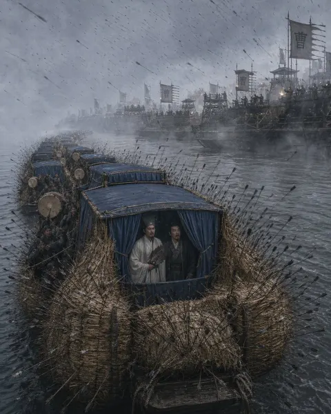 Straw Boats Borrowing Arrows Rainstorm