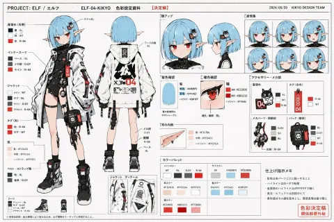 Anime Character Color Sheet Guide