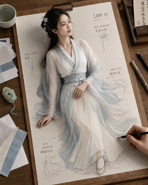 Fantasy Hanfu Design Sketch