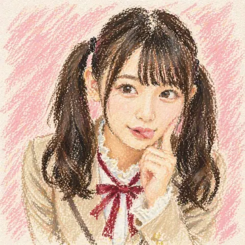 Shy Schoolgirl Pastel Portrait