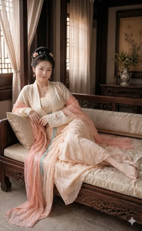 Hanfu Beauty on Daybed