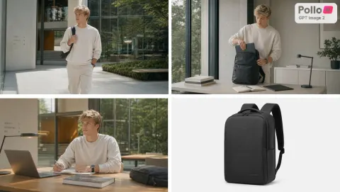 Minimalist Black Backpack Ad
