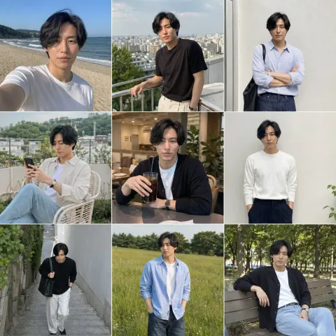 Stylish Men Nine Grid Fashion Lookbook