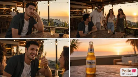 Sunset Beer Social Moment