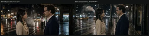 NYC Rainy Night Color Grade Comparison
