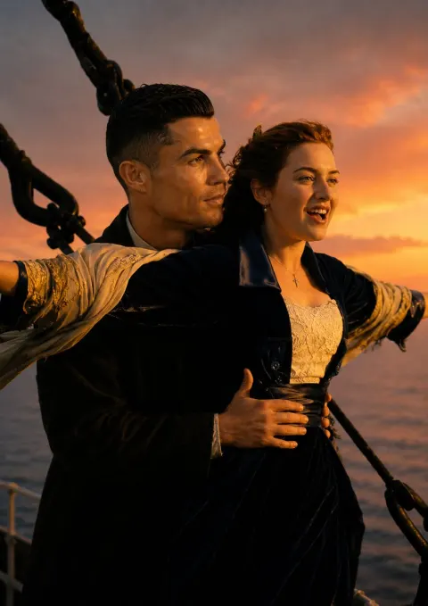 Titanic Style Romantic Movie Still