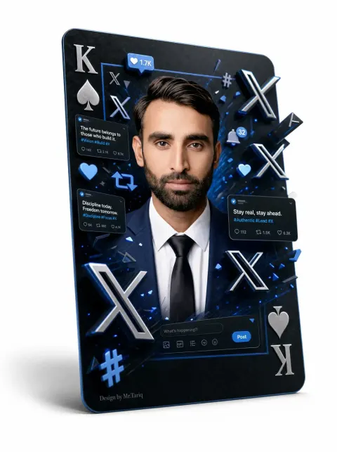 X Social Media Playing Card