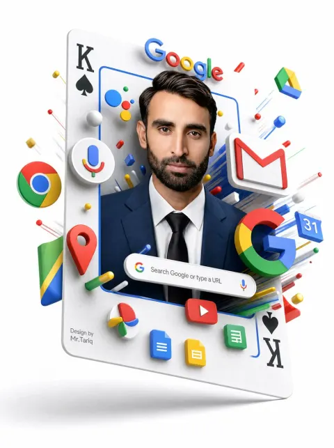 Google Services 3D Portrait Poster