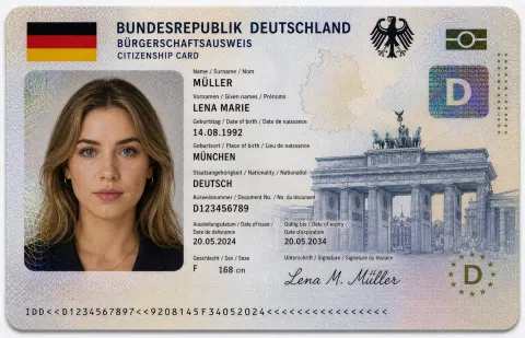 German ID Card Studio Photo