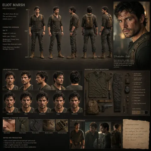 Cinematic Realistic Character Design Board