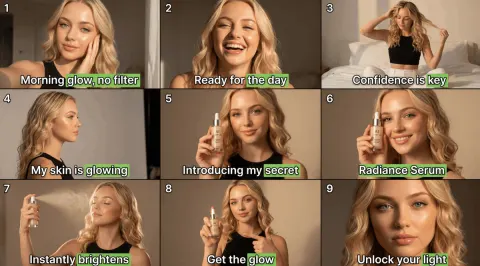 Serum Ad Storyboard Collage