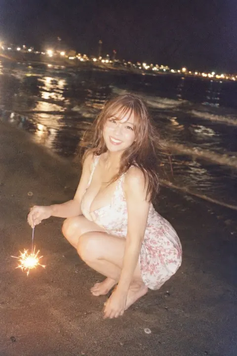 Sparkler Night Beach Portrait