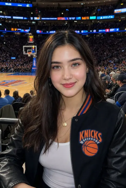 Knicks Fan Courtside Closeup