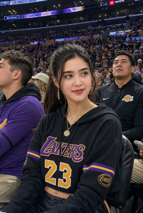 Lakers Courtside Fan Photo