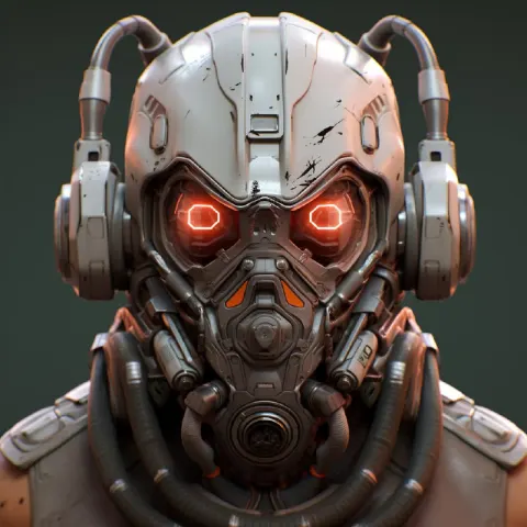 Hard Surface Face Mask High-Detail 8K Render