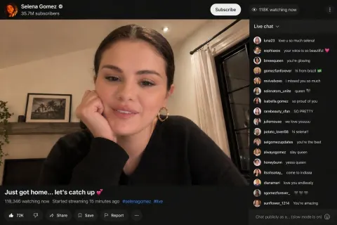 Selena Gomez Surprise Livestream