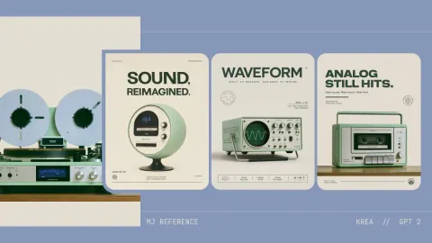 Retro-Futurist Audio Concept Posters