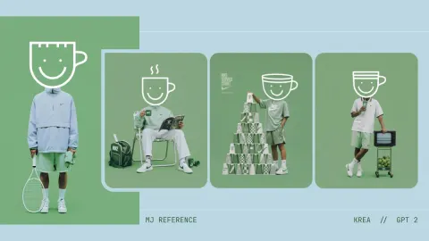 Streetwear Cup Face Fashion Editorial
