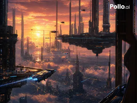 Sunset Megacity Beyond Tomorrow
