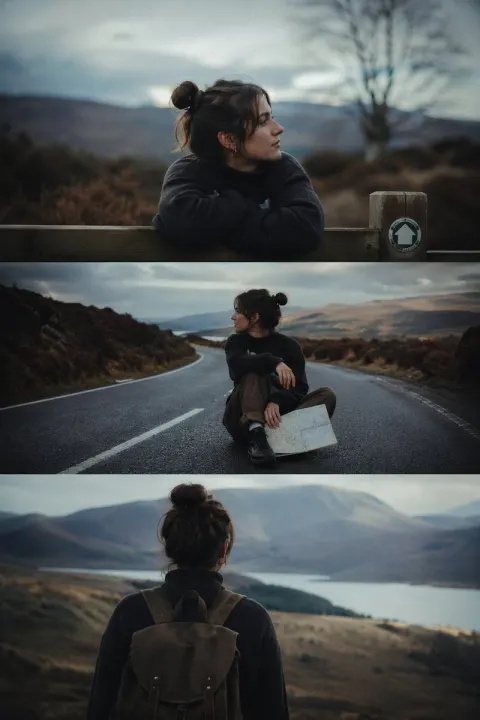 Cinematic Highland Journey Triptych