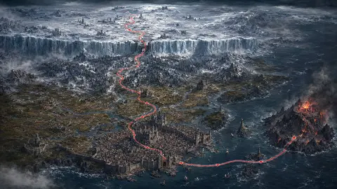 Epic Dark Fantasy World Panorama