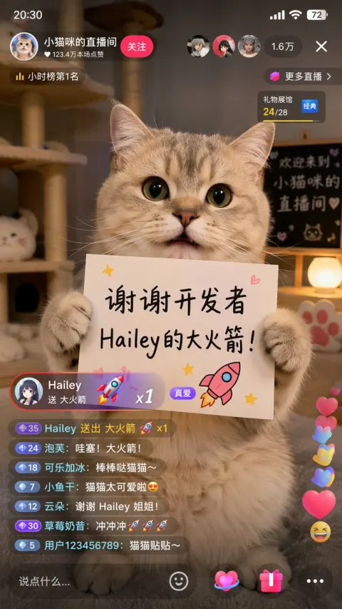 Kitty Receives Big Rocket Gift