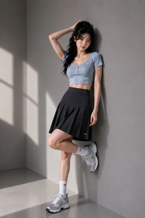 Powder Blue Athleisure Fashion Editorial
