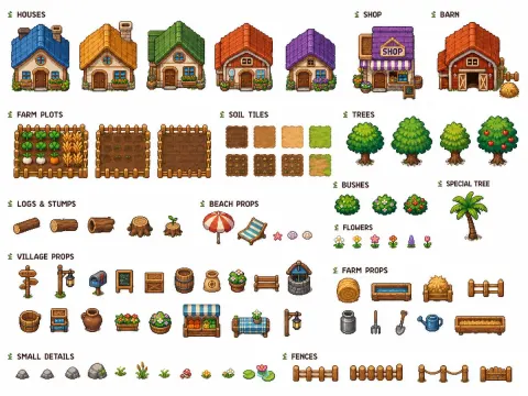 Cozy Village Pixel Tileset
