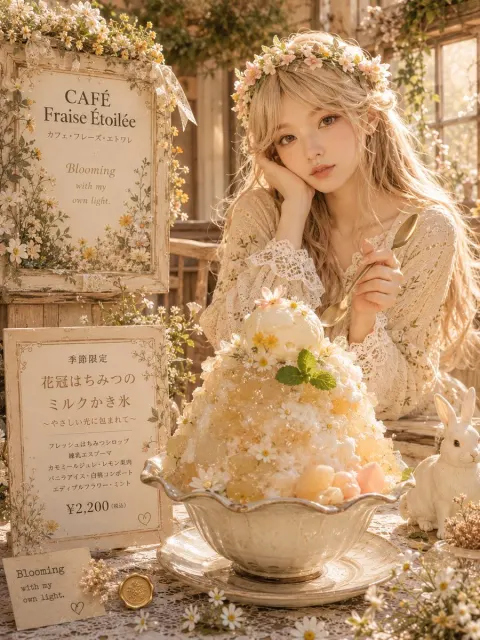 Strawberry Star Café Honey Shaved Ice