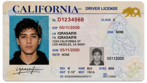 4K Driving License Photo