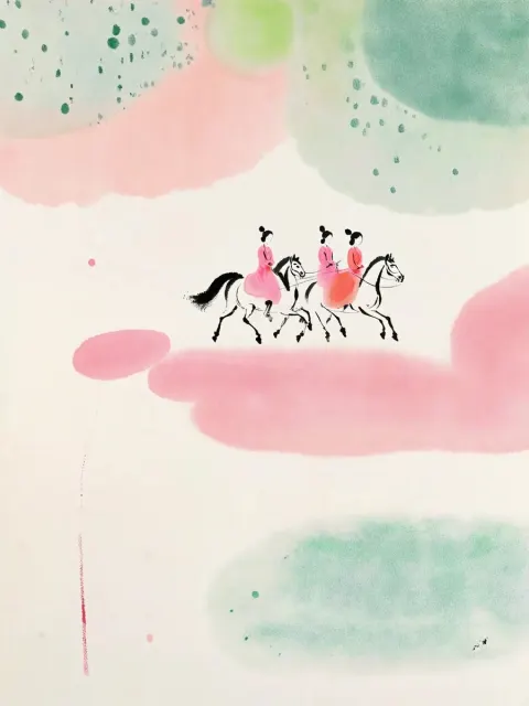 Minimalist Court Ladies Watercolor