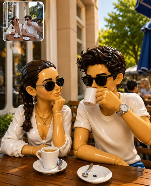 Designer Vinyl Couple Café Diorama