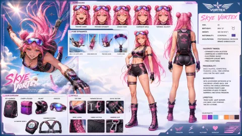 Extreme Sports Anime Heroine Design