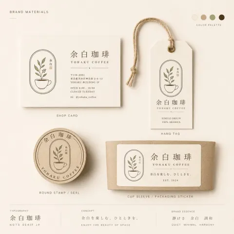 Minimal Japanese Cafe Brand Identity
