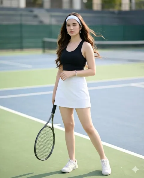 Tennis Fashion Editorial Portrait