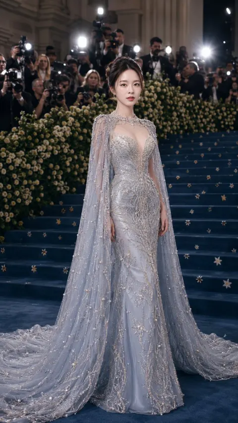 Met Gala Queen Staircase Portrait