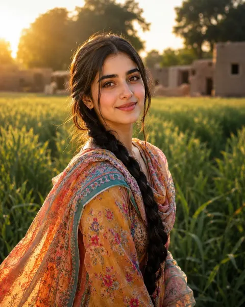 Golden Hour Village Portrait