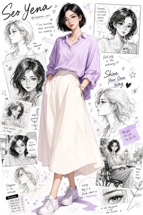Stylish Korean Anime Fashion Portrait