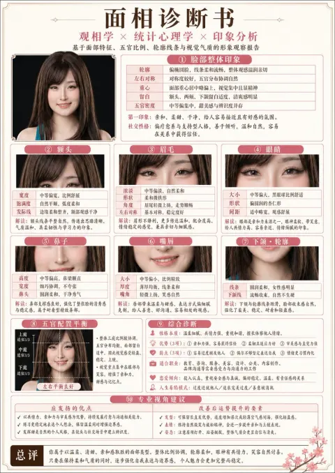 Facial Diagnosis Report Card Infographic