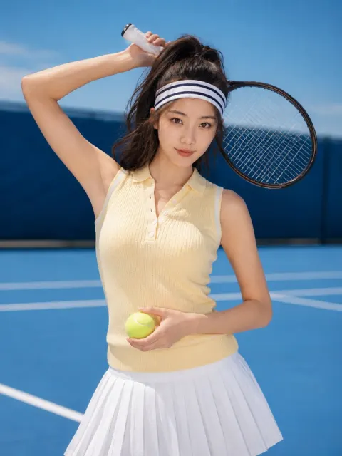 Summer Tennis Girl Fashion Shoot