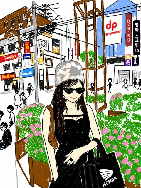 Korean Street Sketch Diary Style